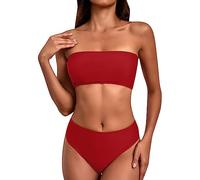 Ensemble bikini pour femme élégant et sexy - Deux pièces - Triangle - Col en V - Push Up - Bikini de plage - Maillot de bain ventre plat - Haut de bikini avec rembourrage - Sans armatures, RD1, M