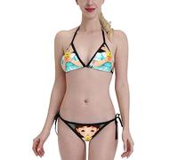 Ensemble Bikini pour Femme Petit Ange Mignon Dos Nu Maillot De Bain avec Taille Basse Sexy Bikini De Plage, pour Outdoor, Sport, Natation