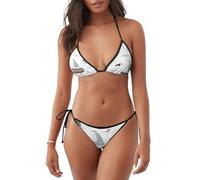 Ensemble bikini sexy triangle deux pièces pour femme (imprimé voilier simple), Imprimé voilier simple, XXL