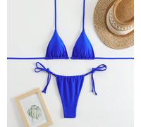 Ensemble bikini string unicolore pour femme pour les vacances, ensemble bikini sexy, plage d'été L,M,S,XSUnicoloreÉtoffe