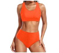 Ensemble Bikini Vintage 2 PièCes pour Femme, Bas de Bikini Taille Haute Froncé, Ajustable, Amincissant Et Push-Up. Maillot De Bain De Plage IdéAl pour Bronzer, Nager Et Faire du Sport à La Piscine.