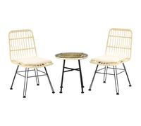 Outsunny - Ensemble bistro de jardin - Résine tressée PE - 46x62x86cm - Crème