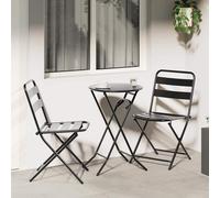 vidaXL Ensemble bistro de jardin 3 pcs Anthracite en acier 42010316