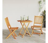 vidaXL Ensemble Bistro de Jardin 3 pcs Marron Bois d'Acacia Massif, Jardin et terrasse : Ensemble de Bistro Moderne, mobilier d'extérieur, chaises en Bois d'acacia, sièges pour Repas en Patio