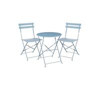 Ensemble bistro de jardin Mica Decorations Laurence Bleu clair Fer H71xl60xL60cm