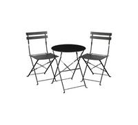 Ensemble bistro de jardin Mica Decorations Laurence Noir Acier H71xl60xL60cm