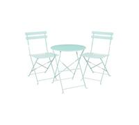 Ensemble bistro de jardin Mica Decorations Laurence Vert clair Fer H71xl60xL60cm