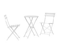 Ensemble Bistro Pliant 3 Pièces Vidaxl Blanc Acier