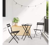vidaXL Ensemble bistro pliant 3 pièces acier beige