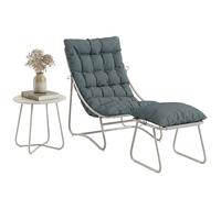 Ensemble bistrot Outsunny pour jardin, ensemble de 3 pièces comprenant une table et des chaises d'extérieur avec repose-pieds et coussins amovibles, mobilier de balcon confortable pour l'intérieur,