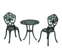 Outsunny - Ensemble bistrot de jardin - Aluminium - 2 personnes 3 pièces - Vert