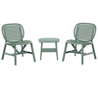 Ensemble Bistrot Table et Chaises Basses pour Jardin Matériau Synthétique Vert S