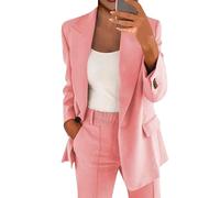 Ensemble Blazer et Pantalon Femme Chic et Elegant Tailleur Femme pour Mariage Col Rabattu Manches Longues Costume 2 Pièces d’Affaires Classique Décontractés pour Affaires et Quotidien