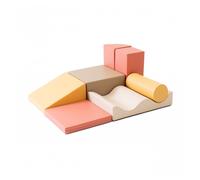 IGLU Soft Play Discoverer 7 XL Blocs Jeu d’Éveil Montessori et Toboggan d’Intérieur Parcours de Motricité en Mousse Jouets éducatifs Modules de Motricite (Pastel Autumn)