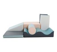 IGLU Soft Play – Blocs Discoverer 7 XL Montessori mousse, toboggan intérieur, Pastel