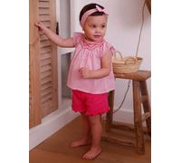 Ensemble blouse, short et bandeau bébé rose 3M(60CM)