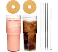 Ensemble Bocaux Mason 700 ml avec Couvercles & Pailles Vendos85