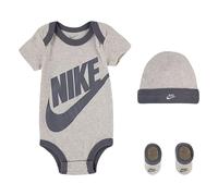 Ensemble body+chaussettes+bonnet avec logo bÃ©bÃ© garÃ§on Nike Futura Beige 0/6 mois