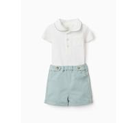 Ensemble Body Et Short En Coton Vert Clair 1/3M(54/60)
