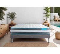 Ensemble 140x200 matelas BodyForm a Memoire de forme 3 zones + sommier kit gris