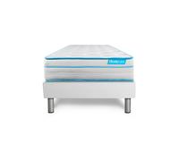 Ensemble BODYMAX 90 x 200 cm Sommier Kit BLANC - 26cm - Mmoire de forme et micro ressorts ensachs - Enveloppant - Sommier kit Blanc