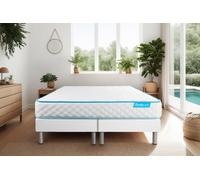 Ensemble BodyOne 180 x 200 cm - 19cm - Mousse - Ferme - Sommier Tapissier Blanc
