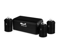 Ensemble Boîte à Pain + 3 Boîtes de Cuisine, Rangement, Acier Inoxydable Berlinger Haus Black Silver Inox / Noir 60685