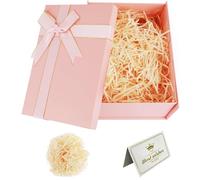 Ensemble Boite Cadeau, Boite cadeau, Coffrets Cadeaux Rectangulaires Polyvalents, 22 x 16 x 8.5 cm Boîte Cadeau Vide Boîte-Cadeau Pliable Pour Mariage Anniversaire Noël Thanksgiving (Rose)