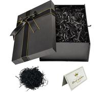 Ensemble Boite Cadeau, Boite cadeau, Coffrets Cadeaux Rectangulaires Polyvalents, 22 x 16 x 8.5 cm Boîte Cadeau Vide Boîte-Cadeau Pliable Pour Mariage Anniversaire Noël Thanksgiving (Noir)