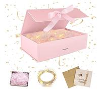 Ensemble Boite Cadeau,Boite Cadeau Magnétique,Boîte Cadeau Avec Couvercle,Boîte Décorative Emballages Cadeau,avec Ruban,Carte et Papier Déchiqueté,pour cadeau,anniversaires,Saint-Valentin,Noël