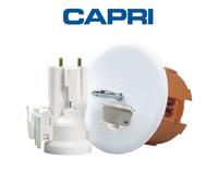 Couvercle de boîtier DCL D67 P55 orange revêtement sec 1 module Capri, douille et fiche E27 55mm