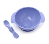 Ensemble bol et cuill re m cher en silicone incassable et antid rapant PrimaStella pour b b s et tout-petits (pervenche)