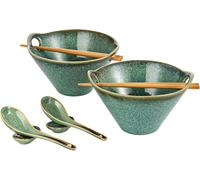 Ensemble bols ramen japonais traditionnels 8 pièces vert Vendos85