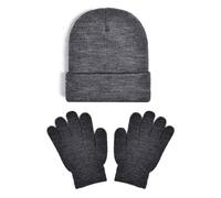 Ensemble Bonnet Beanie et Moufles D'hiver Set pour Bébés et Enfants Ensemble Chapeau et Gants Tricotés Chauds pour 2-8 Ans Filles et Garçons