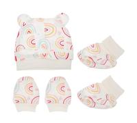 Ensemble Bonnet Bébé en Coton, Anti-griffures, pour -né Hiver | Respirant et Extensible, pour -nés, Coton Doux, Usage par Temps Froid, Maintien de Chaleur