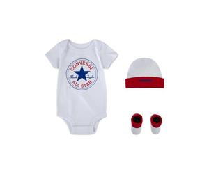 Ensemble bonnet + body + chaussons bÃ©bÃ© garÃ§on Converse Classic CTP Rouge 6/12 mois