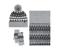 Ensemble Bonnet Echarpe Eants Femme,Ensemble éCharpe Bonnet Et Eants en Jacquard Tricoté en Trois PièCes pour L'Automne Et l'hiver