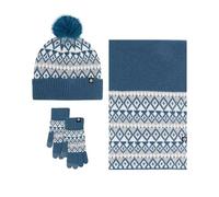 Ensemble Bonnet Echarpe Eants Femme,Ensemble éCharpe Bonnet Et Eants en Jacquard Tricoté en Trois PièCes pour L'Automne Et l'hiver