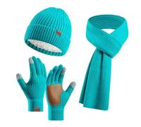 Ensemble Bonnet Echarpe Gant Femme Echarpe Chaud - Gant Hiver Tactile Tricot Doux Polaire Doublé Cadeaux De NoëL Anniversaire Pour Femmes Pour Ski En Plein Air