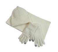 Ensemble Bonnet Echarpe Gant Femme - Ensemble Écharpe Bonnet et Doux pour Hiver Confortable Unisexe Accessoires Chauds