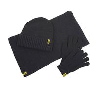 Ensemble Bonnet Echarpe Gant Femme Hiver Chaud 615301 Noir 61 cm