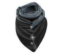 Ensemble Bonnet Echarpe Gant Homme - Écharpe Triangle Dames Chaude en Polaire avec Impression Pissenlit et Double Couture pour Saisons Automne Hiver
