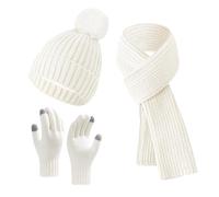 Ensemble Bonnet Echarpe Gant Unisexe Gant Hiver Tactile - Grosse Echarpe éLastique Respirant Durable Tricoté Artisanat Tendance pour Polyvalence Et Chaleur Adultes