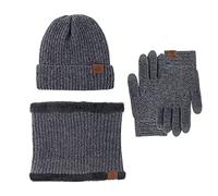 Ensemble Bonnet Écharpe Homme Polaire, Écharpe Thermique Chapeau Laine Et Gants Écran Tactile 3pcs Ensemble Bonnet Chaud Tête De Mort Et Gant Ensemble Dédié Aux Homme Femme pour Randonnée Extérieur
