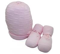 Ensemble bonnet et chaussettes bébé rose