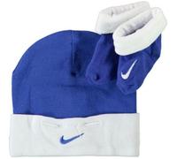 Ensemble bonnet et chaussons bébé - NIKE - Naissance-6 mois - Bleu roi/Blanc - 100% coton - Lavable en machine