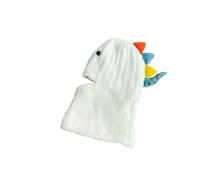Ensemble bonnet et écharpe chaud et épais pour bébé pour l'hiver - Joli petit dinosaure pour garçons et filles de 6 à 36 mois, blanc, 8
