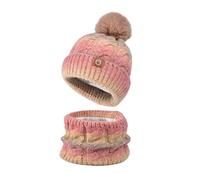 Ensemble Bonnet Et Écharpe Deux Pièces Chauds for Femme, en Polaire Épaisse À Changement De Couleur Progressif, Idéal for Le Ski Pull Tendance for(6468 Blue)