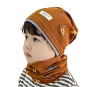 Ensemble Bonnet Et Écharpe d'hiver pour Bébé Design en Coton Extensible sans Bords Les Jeux en Plein Air Et Les Accessoires d'hiver Tout-Petits par Temps Froid