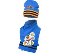 Ensemble bonnet et écharpe Mickey Mouse Accessoire d'hiver stylé pour enfants bleu 48/51